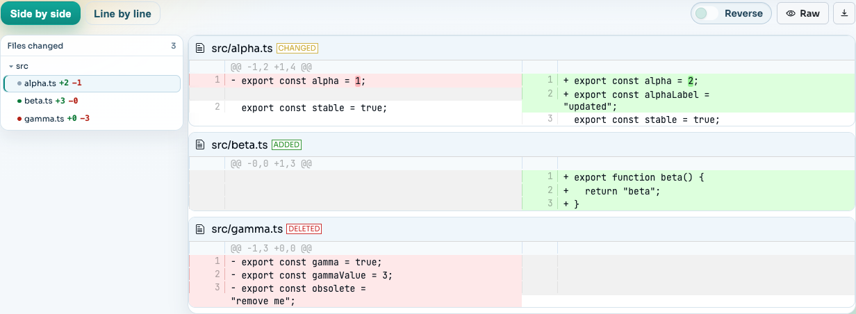SharePatch browser diff viewer