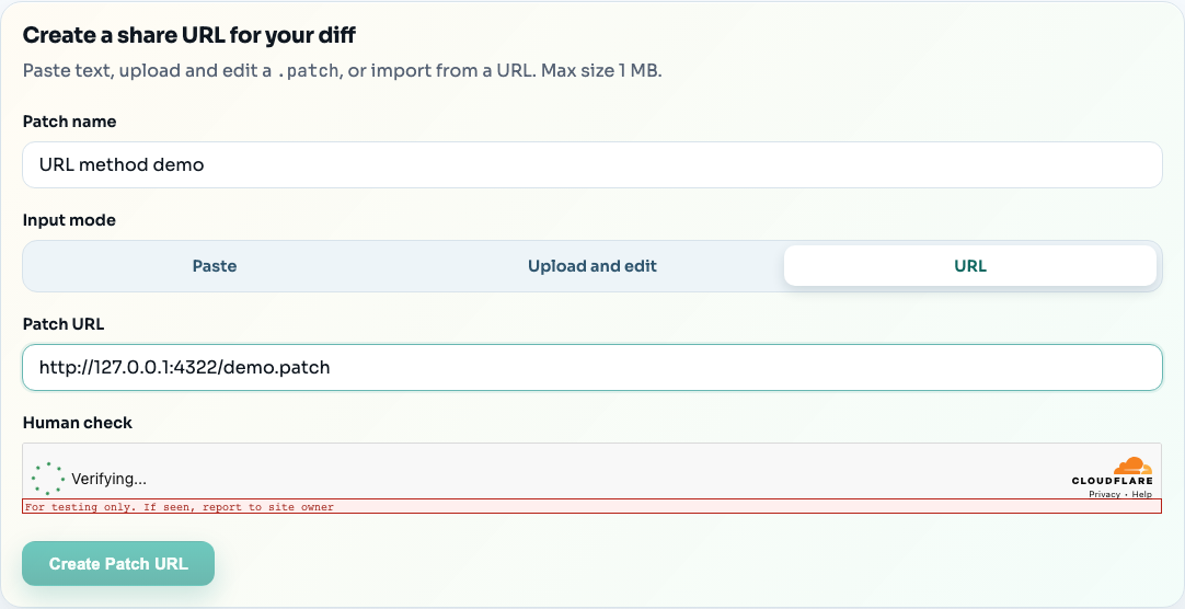 Import patch from URL method